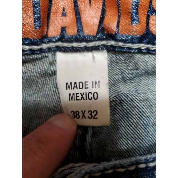 Harley Davidson Men's Jeans Medium Wash Straight Leg Boot Cut Biker Size 38x31 - Picture 8 of 13